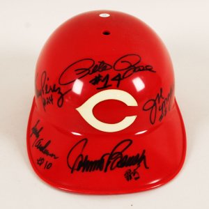 Big Red Machine Signed Helmet 5 Sigs. Pete Rose, Johnny Bench, Joe Morgan etc. - COA JSA