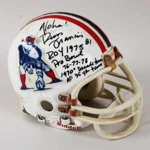Patriots Game Worn Helmet Signed by Russ Francis New England NFL - COA JSA & 100% Authentic Team