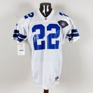 Emmitt Smith Signed Jersey Cowboys Wilson Pro Line 1994 75th Anniversary Patch - COA GTSM Hologram