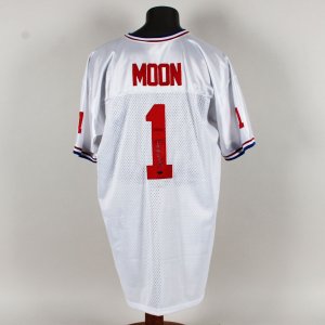 Warren Moon Signed Jersey Autographed Twice - COA GTSM