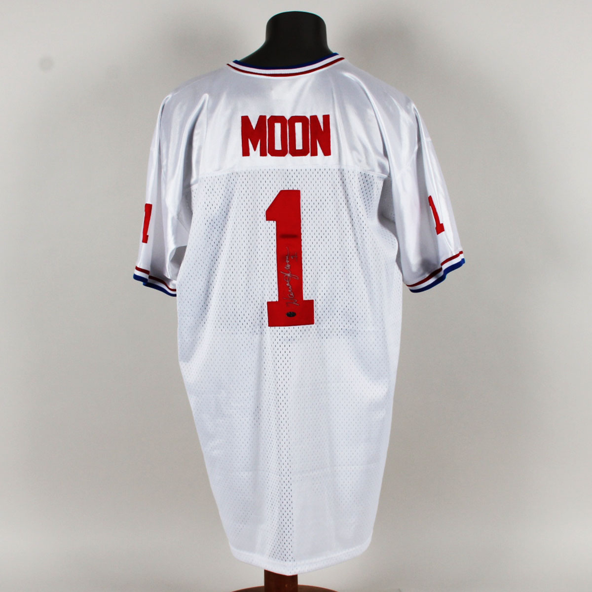 Warren Moon Signed Jersey Autographed Twice - COA GTSM
