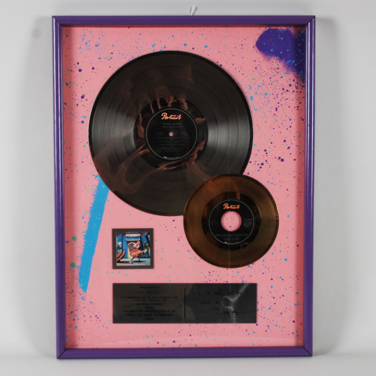 Cyndi Lauper Record Award Girls Just Wanna Have Fun & She's So Unusual