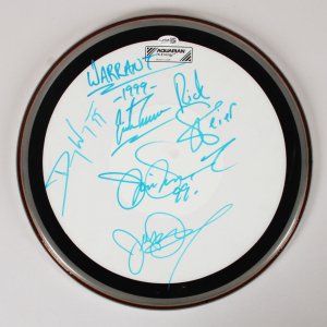 Warrant Band 1999 Signed 14" Drumhead Jani Lane, Erik Turner, etc. - COA JSA