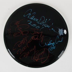 Ratt Band Signed 14" Drumhead 2001 Robbin Crosby, Bobby Blotzer, Juan Croucier, Jizzy Pecil, Warren  DeMartin - COA JSA