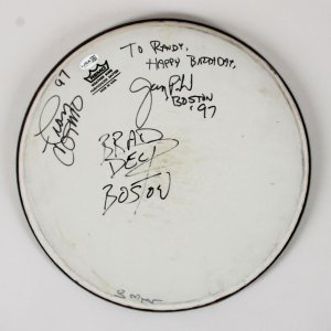 Boston Band 1997 Signed 13" Drumhead Fran Cosmo, Gary Phil, Brad Pelp - COA JSA