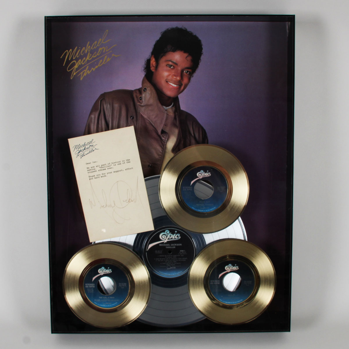Michael Jackson Signed Letter Record Display - COA JSA