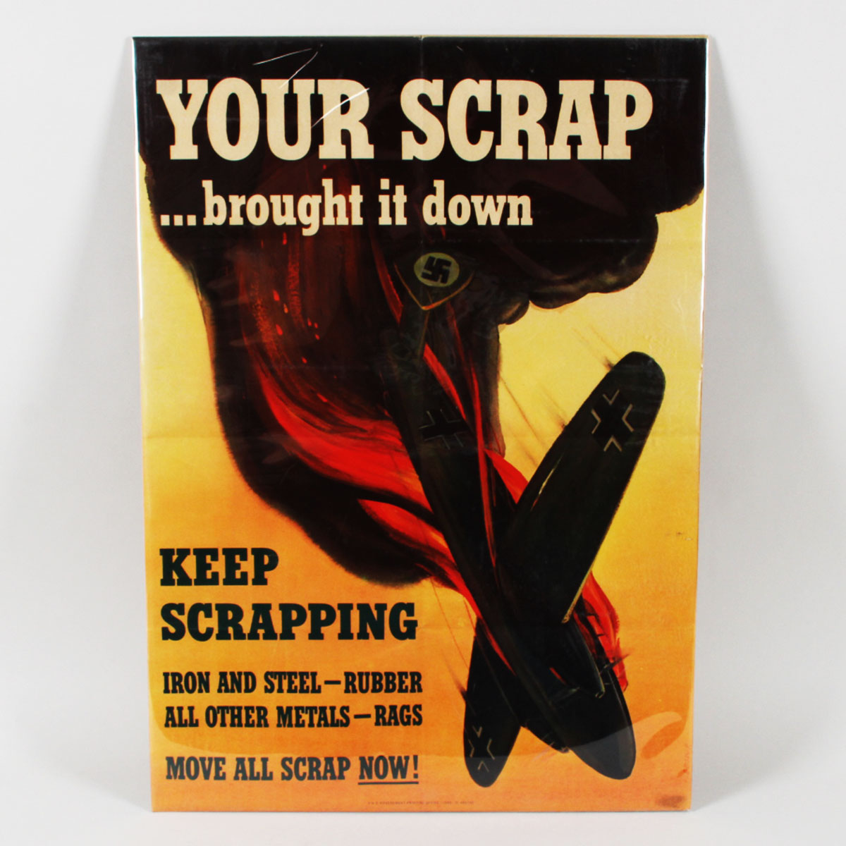 Your Scrap Brought It Down World War 2 Bond Poster 1942 20x28 Fine+