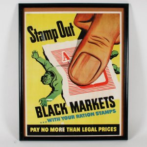 STAMP OUT BLACK MARKETS World War 2 Bond Poster 1943 20.75x27 WWII