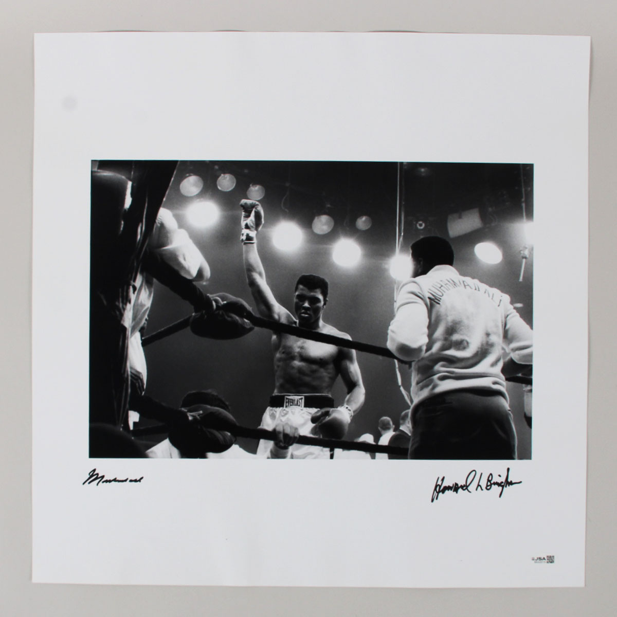 Muhammad Ali & Howard Bingham Signed B&W Champ's Edition Taschen Silver Gelatine Print 20 x 20 JSA LOA