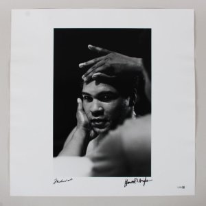 Muhammad Ali & Howard Bingham Signed B&W Champ's Edition Taschen Silver Gelatine Print 20 x 20 JSA LOA