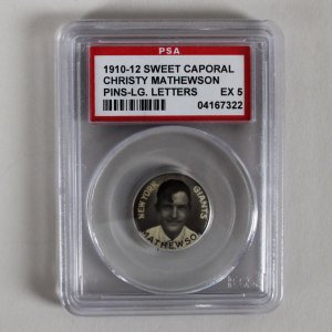 1910-12 Sweet Caporal Pins P2 Christy Mathewson Large Letters PSA 5 Ex
