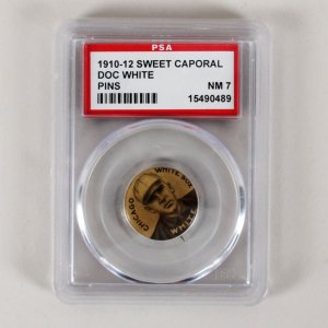 1910-12 Sweet Caporal Pins P2 Doc White Small Letters PSA 7 Near Mint