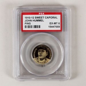 1910-12 Sweet Caporal Pins P2 John Hummel Small Letters PSA 6 EX/MT