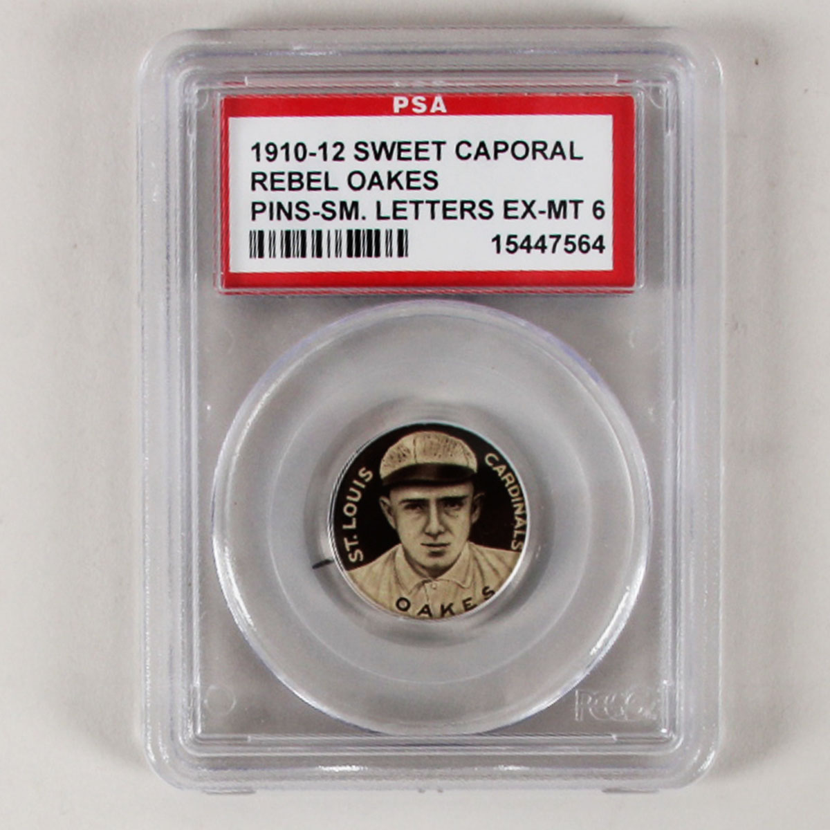 1910-12 Sweet Caporal Pins P2 Rebel Oakes Small Letters PSA 6 EX/MT