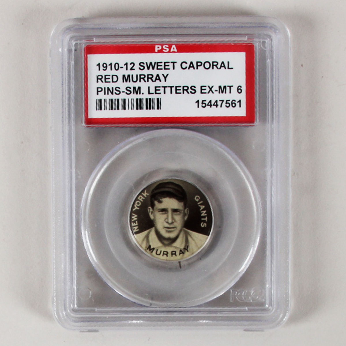 1910-12 Sweet Caporal Pins P2 Red Murray Small Letters PSA 6 EX/MT