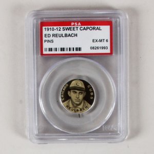 1910-12 Sweet Caporal Pins P2 Ed Reulbach Small Letters PSA 6 EX/MT