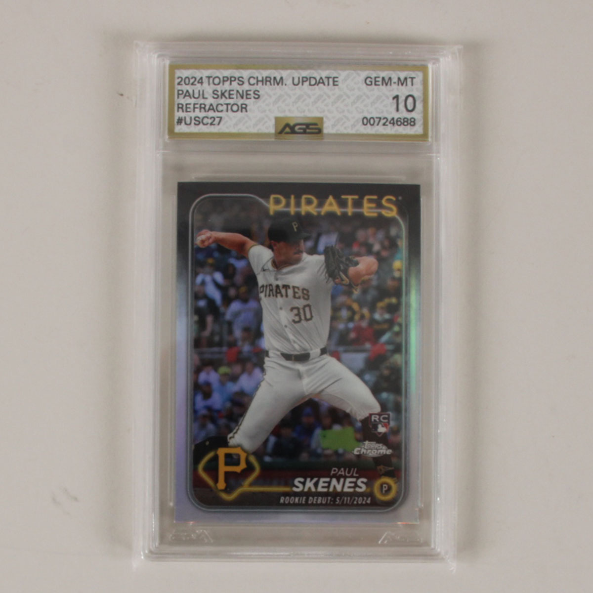 Paul Skenes 2024 Topps Chrome Update Refractor #USC27 AGS 10 GEM MINT