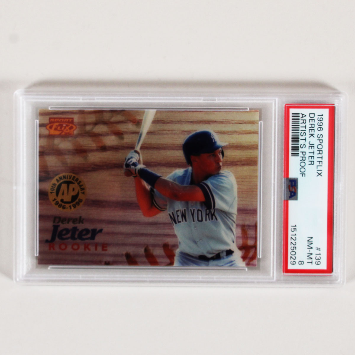 1996 Sportflix Derek Jeter Artists Proof Graded Card #139 PSA 8