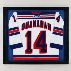 Brendan Shanahan Signed & Framed NY Rangers White Jersey 33 x 37 1/2" COA Steiner Sports