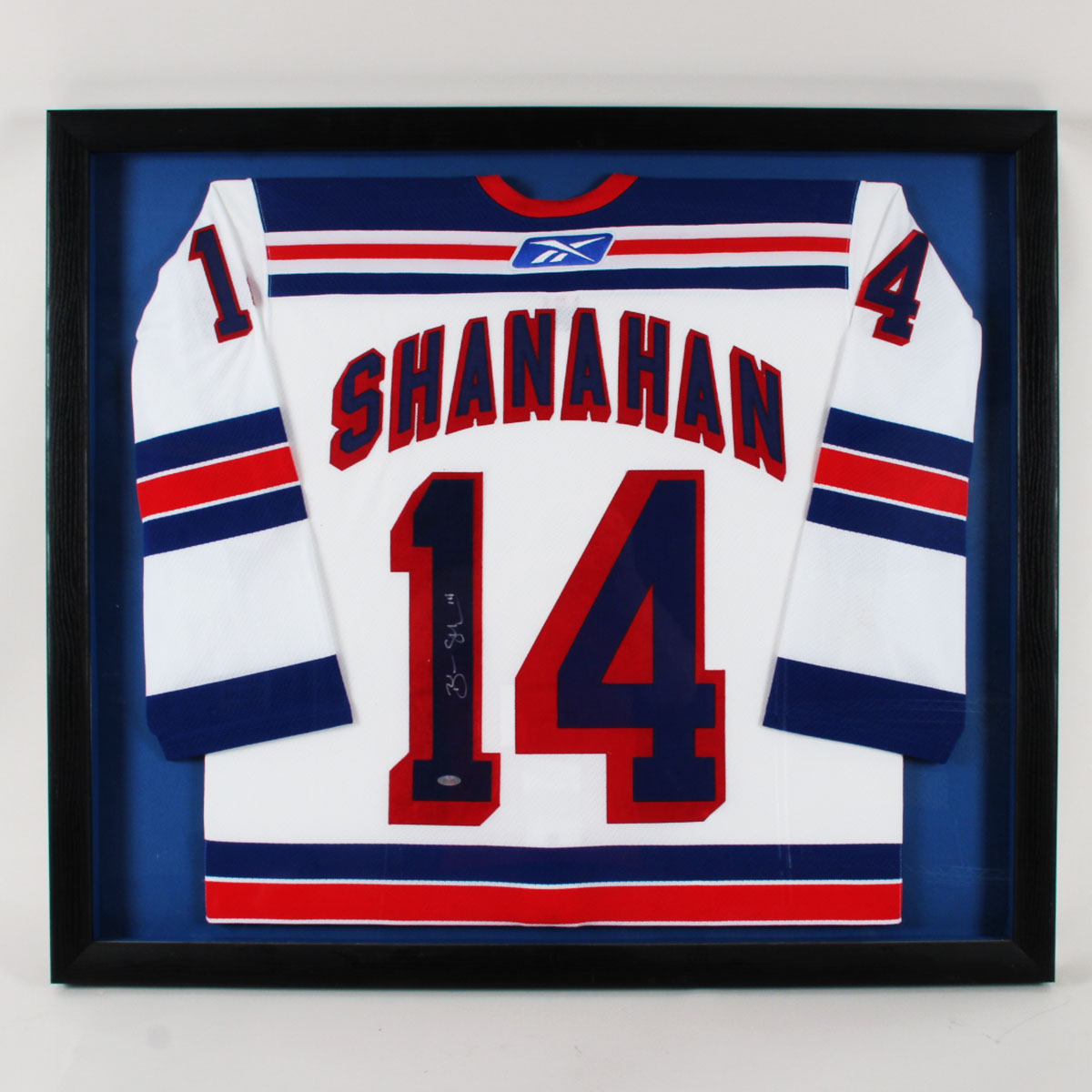 Brendan Shanahan Signed & Framed NY Rangers White Jersey 33 x 37 1/2" COA Steiner Sports