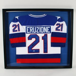 Mike Eruzione Signed & Framed 1980 Team USA Olympics Jersey 32 x 37 COA Beckett