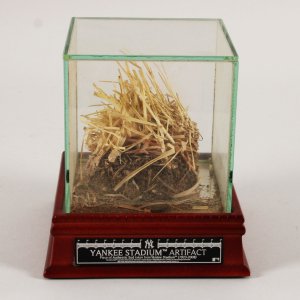 Old Yankee Stadium 1923-2008 Yankee Stadium Used Grass/Sod w/Display Case