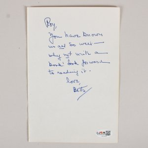 Bette Davis Signed Hand Written Letter COA JSA