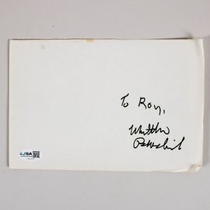 Matthew Broderick Signed 5 1/4 x 8 Paper COA JSA