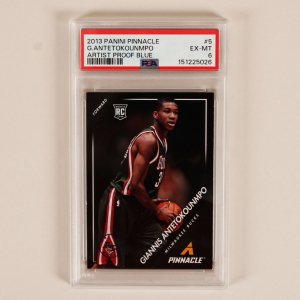 2013 Panini Pinnacle Giannis Antetokounmpo Artist Proof Blue Rookie Graded Card RC #5 PSA 5