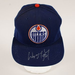 Wayne Gretzky Signed Edmonton Oilers Cap COA Upper Deck Sticker