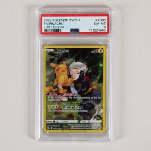 2022 Pokemon Sword Shield Pikachu Full Art Graded Card #TGO5 PSA 8