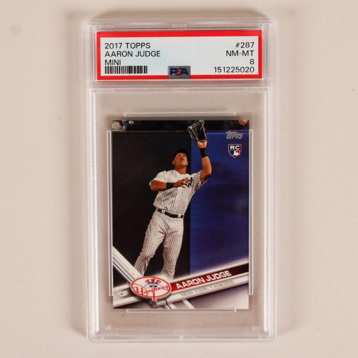 2017 Topps Mini Aaron Judge Graded Rookie Card RC #287 PSA 8