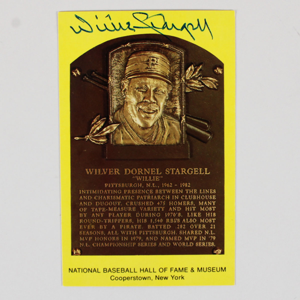 Willie Stargell Signed Postcard - COA JSA