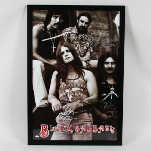 Ozzy Osbourne Geezer Butler Bill Ward Signed Black Sabbath Promotional Poster 24 x36 COA JSA