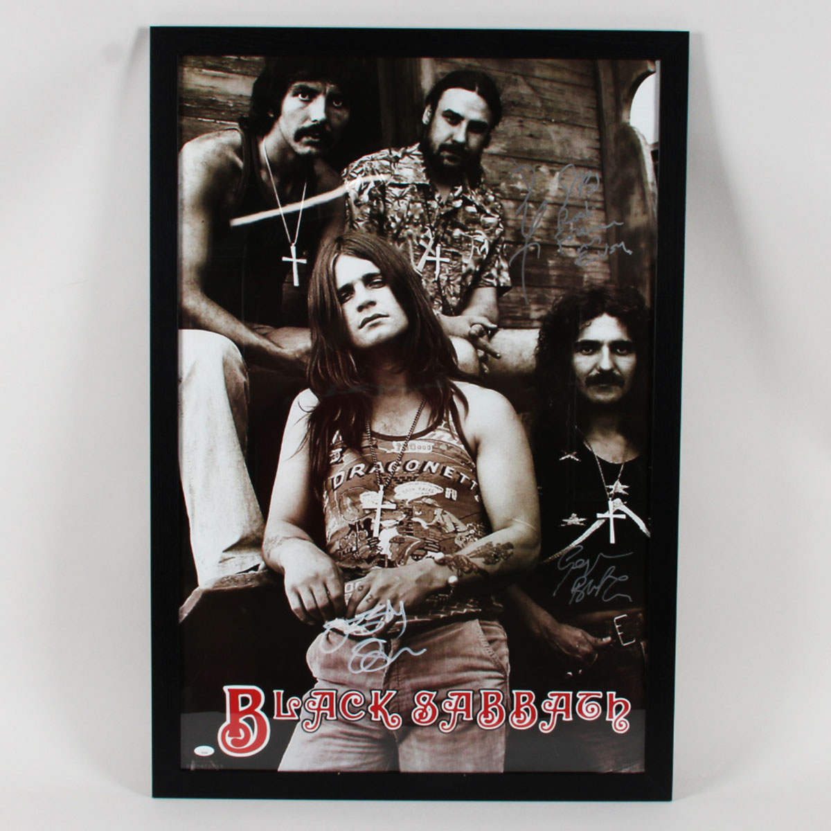 Ozzy Osbourne Geezer Butler Bill Ward Signed Black Sabbath Promotional Poster 24 x36 COA JSA