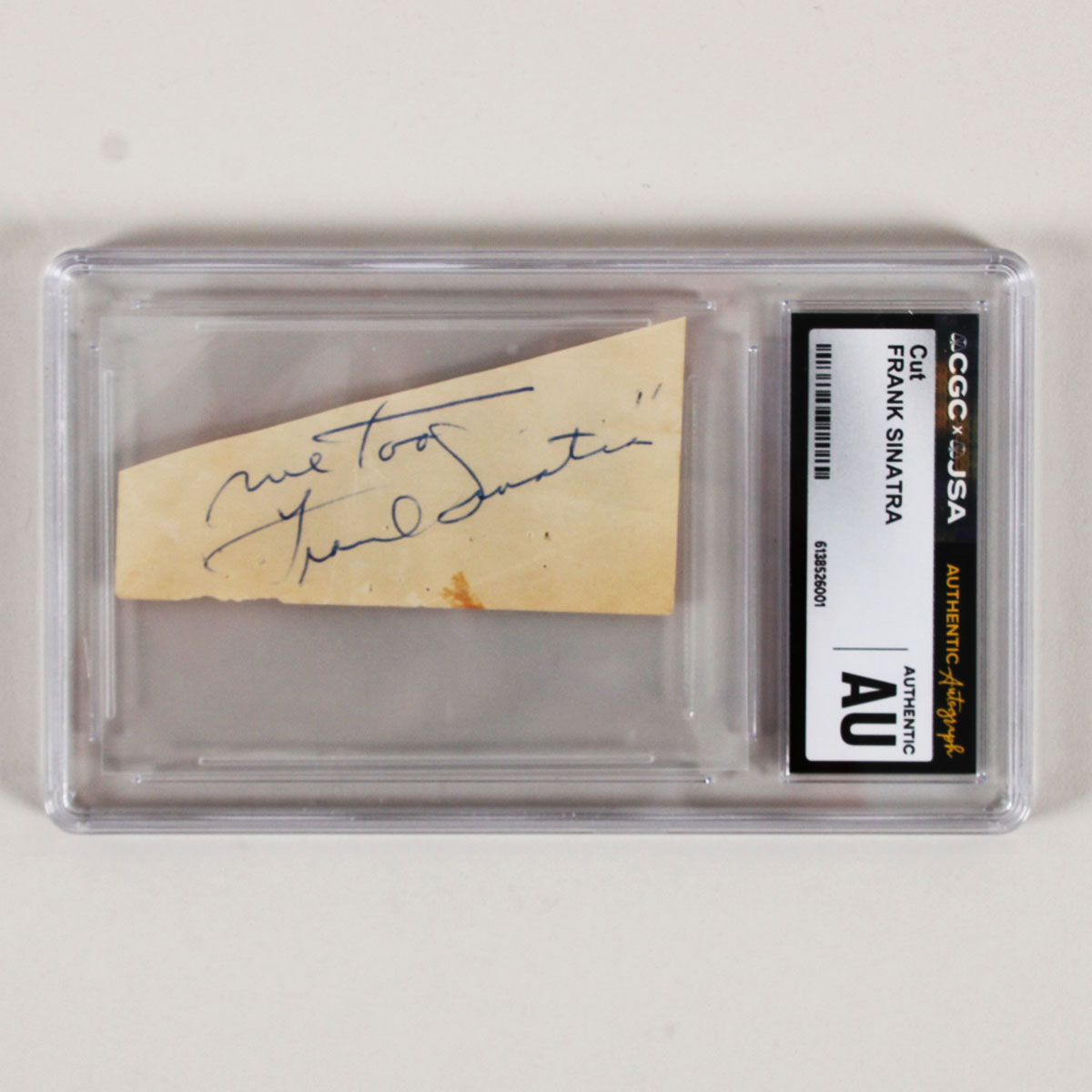 Frank Sinatra Signed Cut Signature Encapsulated CGC/JSA