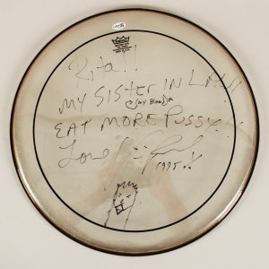 Vinnie Paul Signed hand Inscribed personalized w/notations 1995 Drumhead 19x19 - COA JSA