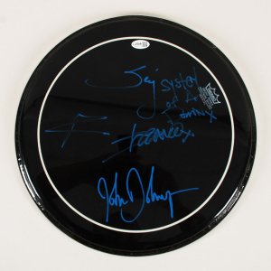System of A Down Band Signed Drumhead 14 x 14 - COA JSA