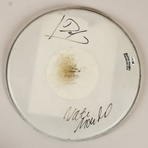 Dave Grohl Signed Drumhead w/ Nate Mendel 14 x 14 - Foo Fighters COA JSA
