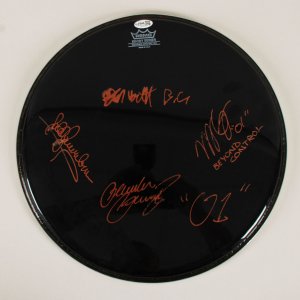 Beyond Control Band Signed 15" x 15" Drumhead 4 members Gutt, Hartwell, Gruenbaum, Brown- COA JSA