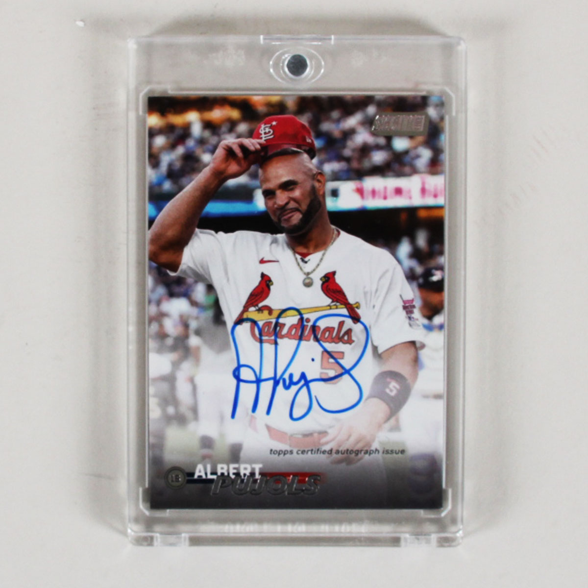 Albert Pujols 2023 Topps Stadium Club on Card Auto Signed Topps Certified Card.