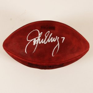 John Elway Signed Football Broncos Career Football - COA JSA