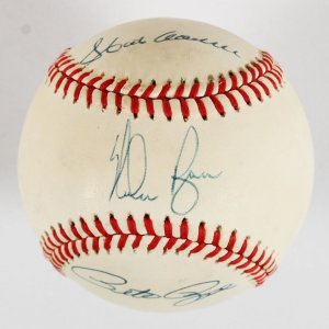 Hank Aaron Signed OAL Baseball w/ Nolan Ryan & Pete Rose - COA PSA/DNA