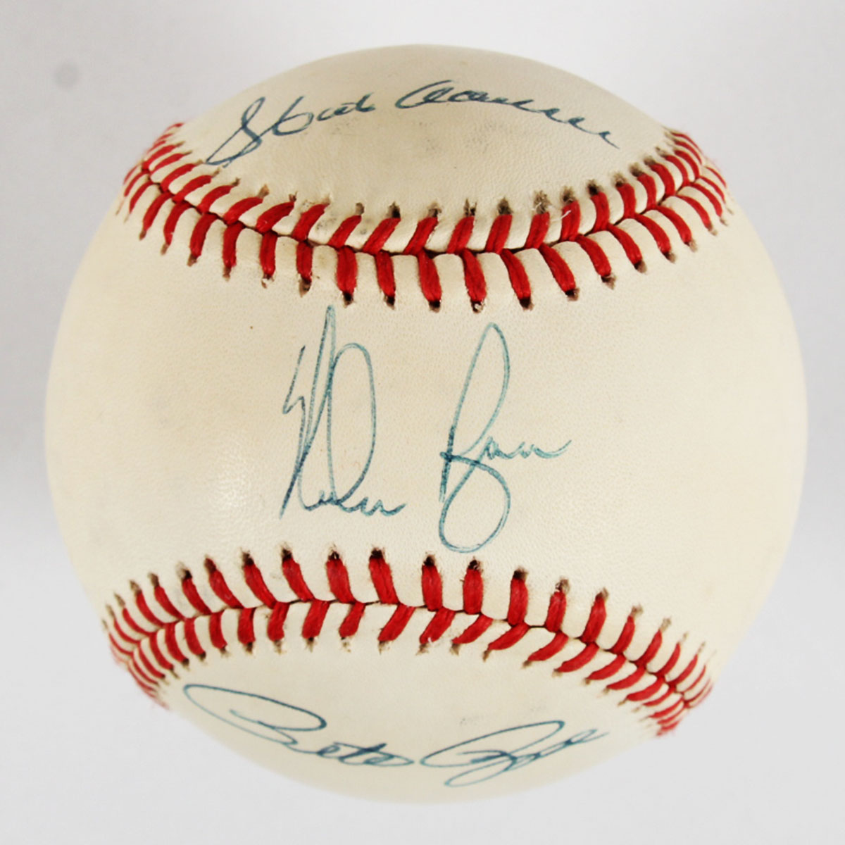 Hank Aaron Signed OAL Baseball w/ Nolan Ryan & Pete Rose - COA PSA/DNA