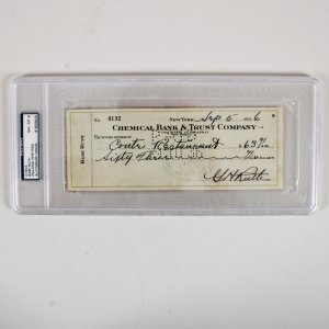 Babe Ruth Signed Check Yankees - COA PSA/DNA