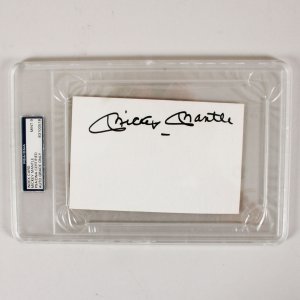 Mickey Mantle Signed Index Card 4x6 Encapsulated - COA PSA/DNA