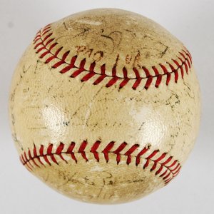 1939 New York Yankees & Newark Bears Team Signed OAL Baseball Lou Gehrig, Joe DiMaggio, etc. - COA JSA
