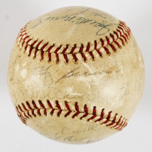 1961 World Champs Yankees Team Signed Baseball 24 Signatures- Roger Maris Yogi Berra, Whitey Ford, etc. - COA PSA/DNA