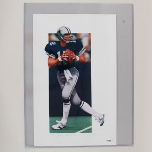 Roger Staubach Signed Lithograph Cowboys Limited Edition Artist Proof 1/100 - COA JSA