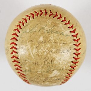 1955 Brooklyn Dodgers Team Signed Baseball 24 Signatures Jackie Robinson, Roy Campanella, Sandy Koufax etc. - LOA JSA